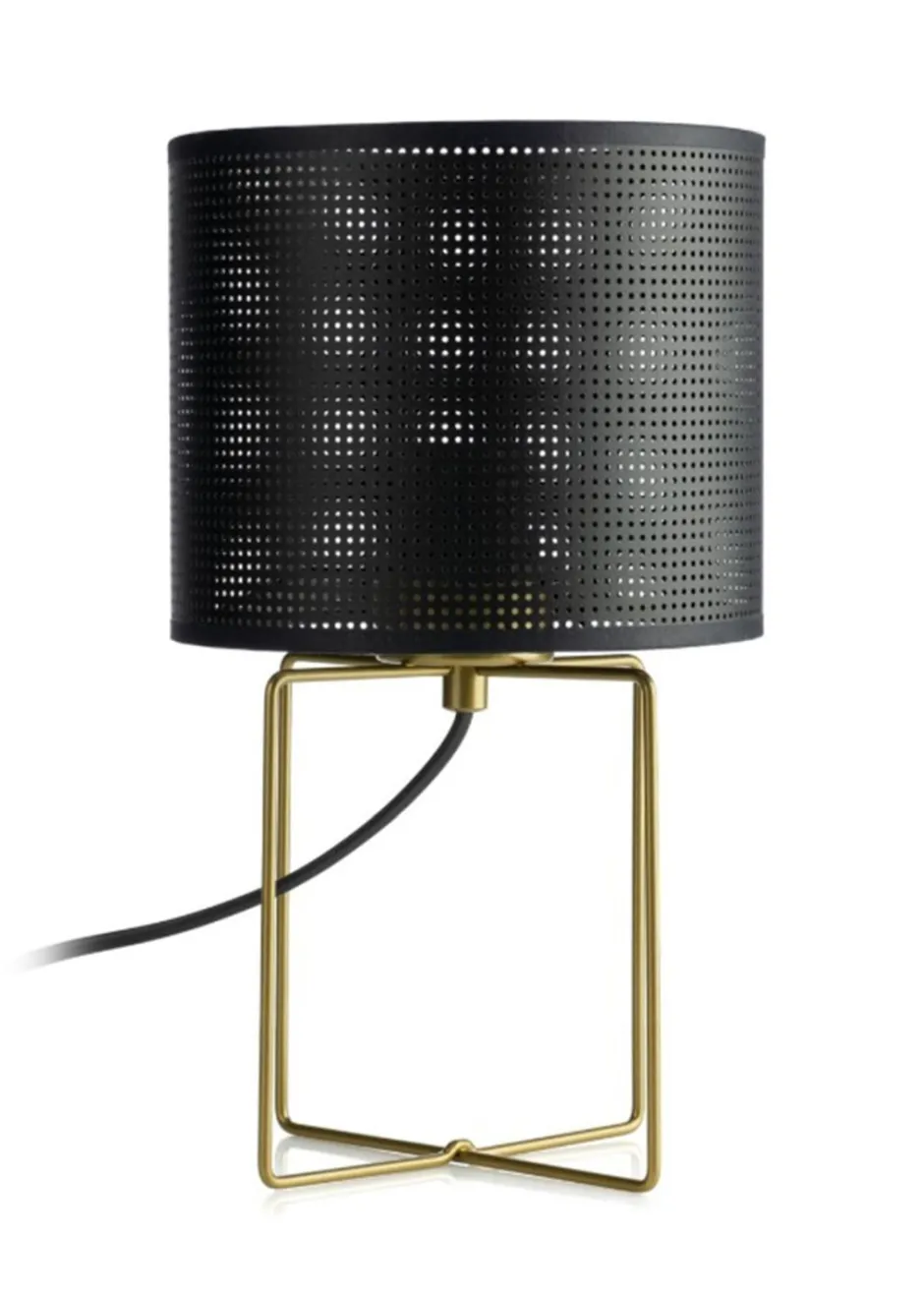Luminex Nachttischleuchte Metall E27 31 cm in Gold Schwarz< Tischlampen|Schlafzimmer Lampen