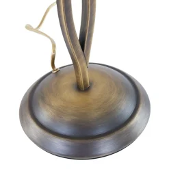 Tischlampen|Schlafzimmer Lampen*Steinhauer Nachttischleuchte Metall Glas in Bronze Creme E27 45 cm