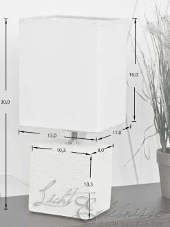 Rabalux Nachttischleuchte weiß braun E27 H:30cm Keramik< Wohnzimmerlampen|Keramiklampen