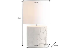 Invicta Interior Nachttischleuchte Weiß Natur Stoff Holz 45 cm gemütlich< Tischlampen|Schlafzimmer Lampen