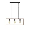 Just Light Natürliche Hängelampe Retro Holz Metall L:69 cm 3-flmg< Hängelampen|Bürolampen