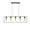 Hängelampen|Bürolampen*Just Light Natürliche Hängelampe Retro Holz Metall L:100 cm 5-flmg