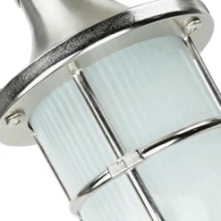 Metall Lampen|Messinglampen*Lido Nickel Wandlampe Echt-Messing IP64 Außen wetterfest
