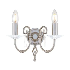 Elstead Opulente Wandleuchte in Nickel mit Kristall CANDELA< Designerlampen|Kristalllampen