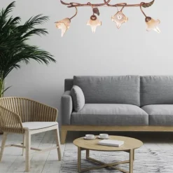 Lamkur Orange Deckenleuchte Metall 4-flmg Rustikal< Deckenleuchten|Rustikale Lampen