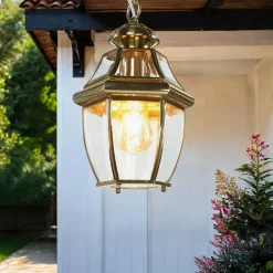 Elstead Outdoor Hängeleuchte Messing Glas Vintage Design E27< Metall Lampen|Messinglampen