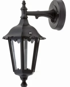 Außenleuchten Antik|Außenwandleuchten*Lido Outdoor Laterne Wand Schwarz IP44 Aluminium Rustikal