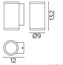 SU-MA Outdoor Wandleuchte Anthrazit IP54 Aluminium GU10< Außenwandleuchten|Metall Lampen