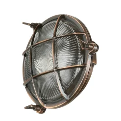 Rustikale Lampen|Metall Lampen*Lido Outdoor Wandleuchte Messing Maritim Ø 21 cm E27 IP64