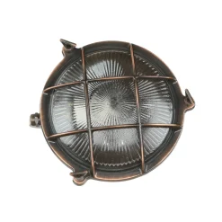 Rustikale Lampen|Metall Lampen*Lido Outdoor Wandleuchte Messing Maritim Ø 21 cm E27 IP64