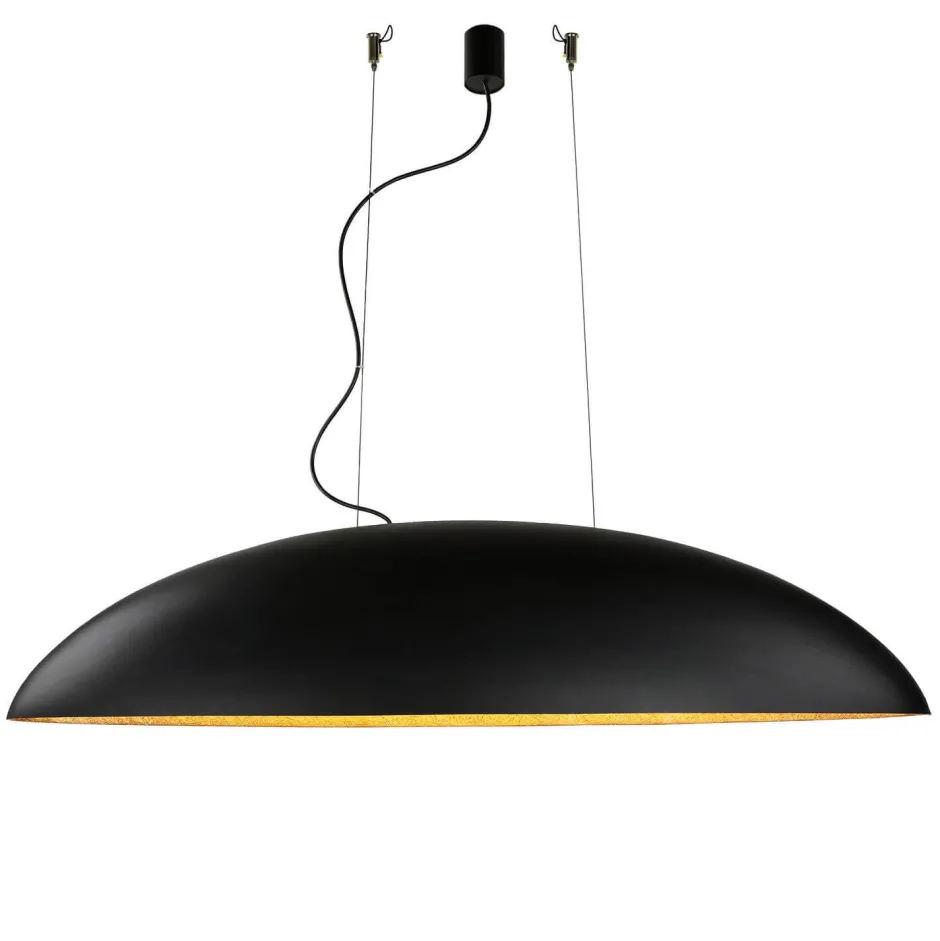 Esszimmer Lampen|Wohnzimmerlampen*Nowodvorski Ovale Pendelleuchte Schwarz Gold L:117cm groß