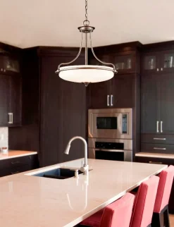 Elstead Pendellampe ASPERO Chrom Creme Jugendstil Lampe< Jugendstil Lampen|Designerlampen