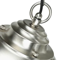 Metall Lampen|Messinglampen*Lido Pendellampe Außen in Nickel Echt-Messing Riffelglas