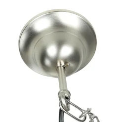 Metall Lampen|Messinglampen*Lido Pendellampe Außen in Nickel Echt-Messing Riffelglas