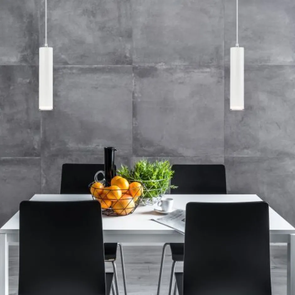 Moderne Lampen|Wohnzimmerlampen*Lamkur Pendellampe Esstisch Rund Weiß Alu Wohnzimmer