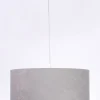 Hängelampen|Esszimmer Lampen*BPS Koncept Pendellampe Grau Weiß Stoff rund Retro Esstisch