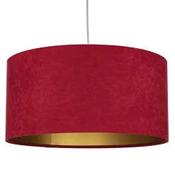 Hängelampen|Esszimmer Lampen*BPS Koncept Pendellampe Rot Gold Retro Ø50cm Esstisch Stoff