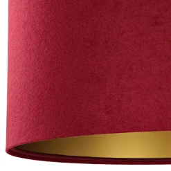 Hängelampen|Esszimmer Lampen*BPS Koncept Pendellampe Rot Gold Retro Ø50cm Esstisch Stoff