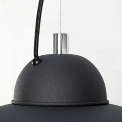 Hängelampen|Esszimmer Lampen*Invicta Interior Pendellampe rund Ø55cm Retro Schwarz Silber