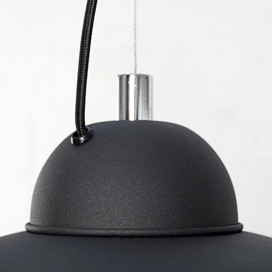 Hängelampen|Esszimmer Lampen*Invicta Interior Pendellampe rund Ø55cm Retro Schwarz Silber