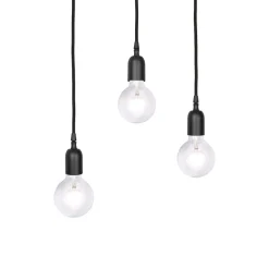 Bürolampen|Lampen Aus Aller Welt*Giovanni Battista Pendelleuchte Ø 40 cm 3-flammig E27 Schwarz matt verstellbar