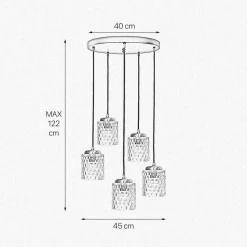 Hängelampen|Bürolampen*Giovanni Battista Pendelleuchte Ø 45 cm Messing Eisen Glas E27 verstellbar