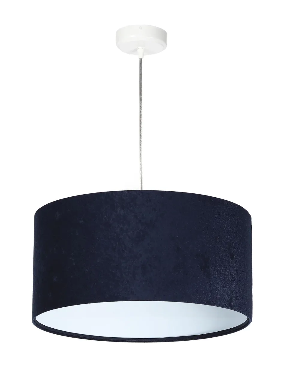 BPS Koncept Pendelleuchte AIMEE Dunkelblau Weiß Retro rund< Hängelampen|Esszimmer Lampen