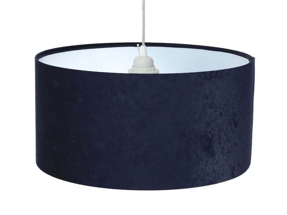 BPS Koncept Pendelleuchte AIMEE Dunkelblau Weiß Retro rund< Hängelampen|Esszimmer Lampen