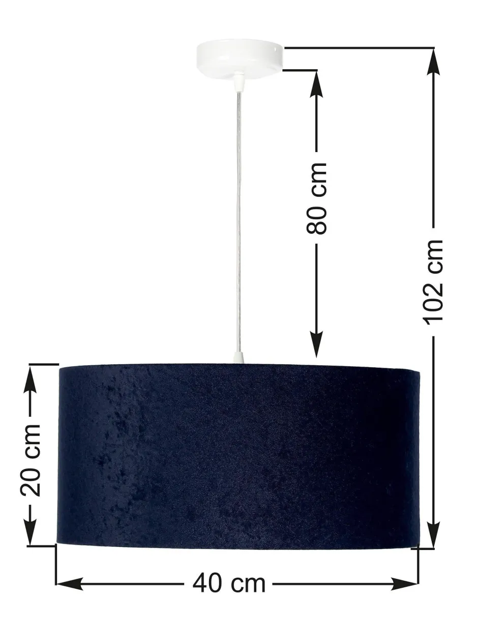 BPS Koncept Pendelleuchte AIMEE Dunkelblau Weiß Retro rund< Hängelampen|Esszimmer Lampen