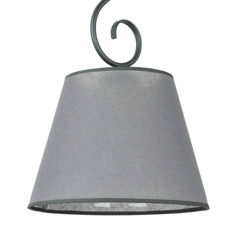 Hängelampen|Esszimmer Lampen*Lamkur Pendelleuchte Anthrazit Stoff Landhaus Esstisch