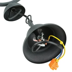 Hängelampen|Esszimmer Lampen*Lamkur Pendelleuchte Anthrazit Stoff Landhaus Esstisch