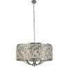Searchlight Pendelleuchte Art Déco Ø 65 cm rund 8x E14 Kristall Schirm< Hängelampen|Wohnzimmerlampen