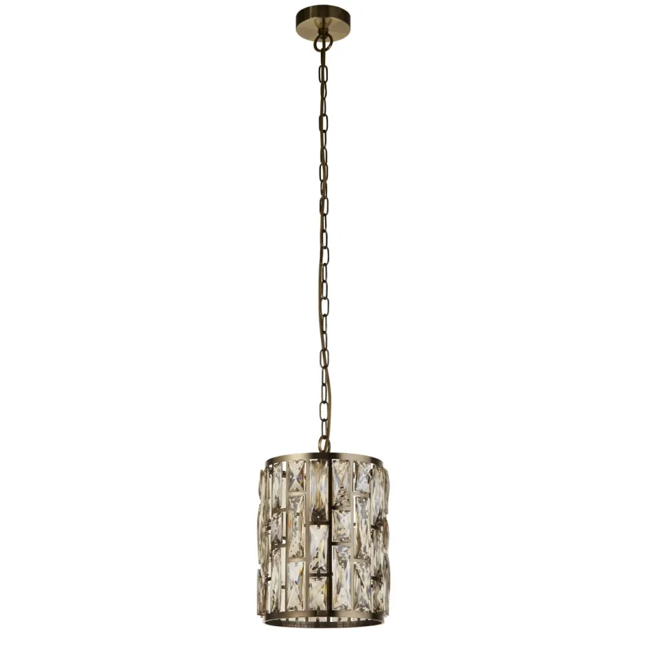 Searchlight Pendelleuchte Art Déco D: 22 cm E27 Kristall Schirm< Hängelampen|Esszimmer Lampen