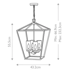 Metall Lampen|Vintage Lampen*Elstead Pendelleuchte außen Aluminium Glas E14 IP44 Schwarz Vintage