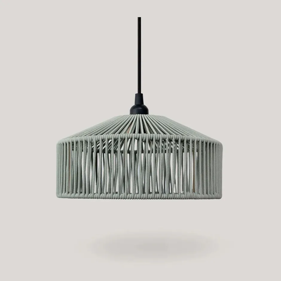 Newgarden Pendelleuchte außen IP54 Seil Lampenschirm E27 Ø 30 cm Grün< Metall Lampen|Hängeleuchten Außen