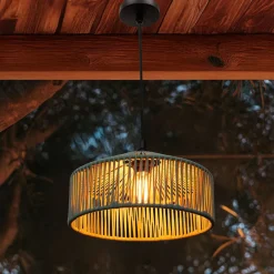 Newgarden Pendelleuchte außen IP54 Seil Lampenschirm E27 Ø 30 cm Grün< Metall Lampen|Hängeleuchten Außen