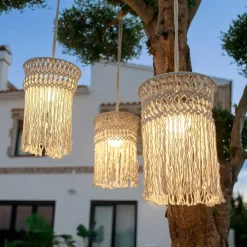 Newgarden Pendelleuchte außen kabellos LED Akku IP54 Ø 30cm Beige 2700K< Metall Lampen|Hängeleuchten Außen