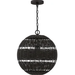 Elstead Pendelleuchte außen Korbschirm E27 IP44 in Bronze dunkel< Metall Lampen|Rustikale Lampen