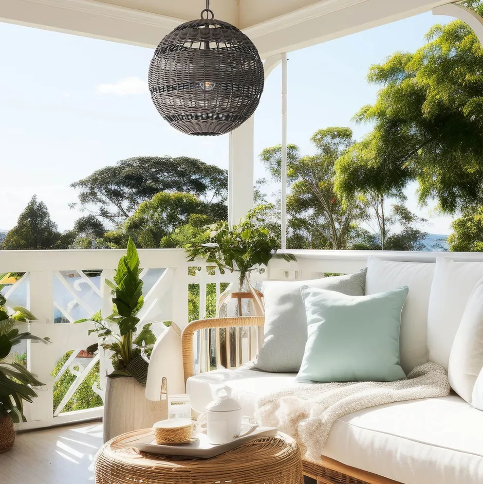 Elstead Pendelleuchte außen Korbschirm E27 IP44 in Bronze dunkel< Metall Lampen|Rustikale Lampen