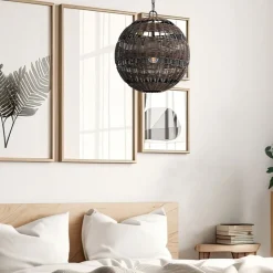 Elstead Pendelleuchte außen Korbschirm E27 IP44 in Bronze dunkel< Metall Lampen|Rustikale Lampen