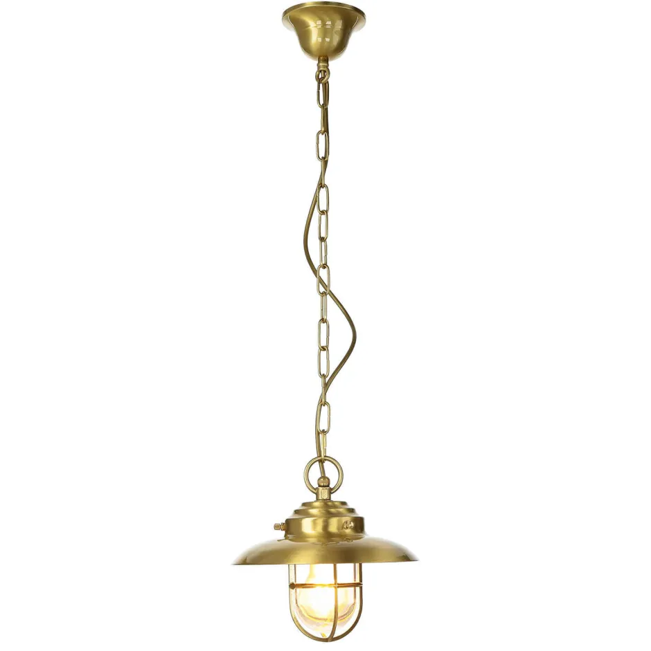 Metall Lampen|Messinglampen*Lido Pendelleuchte Außen Messing Glas Terrasse Ø23cm