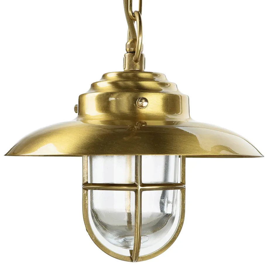 Metall Lampen|Messinglampen*Lido Pendelleuchte Außen Messing Glas Terrasse Ø23cm