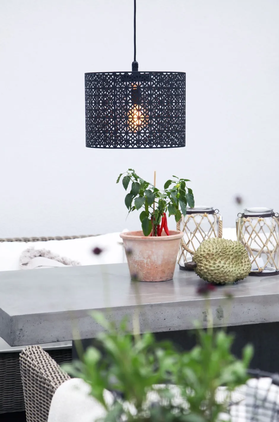 Metall Lampen|Hängeleuchten Außen*By Rydéns Pendelleuchte außen Metall E27 IP44 rund Ø 36 cm Modern