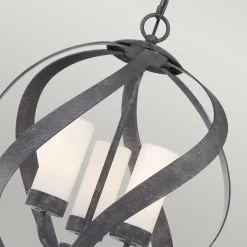 Elstead Pendelleuchte außen Metall Glas 3x E14 IP44 Ø 41 cm< Kugellampen|Rustikale Lampen