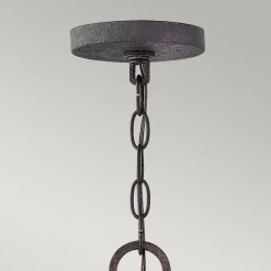 Metall Lampen|Rustikale Lampen*Elstead Pendelleuchte außen Ring IP44 rund Ø 76,2 cm Metall Glas E14