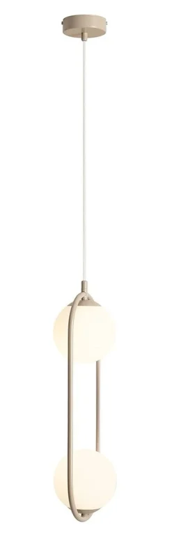 ALDEX Pendelleuchte Beige Metall Glas L:18,5 cm E14 2-flammig< Hängelampen|Bürolampen