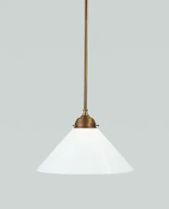 Hängelampen|Bürolampen*Berliner Messingleuchten Pendelleuchte Berliner Messing Glas E27 Ø30 cm rund