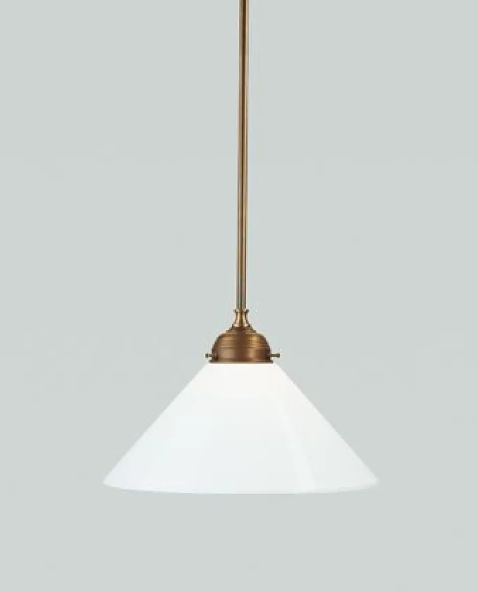 Hängelampen|Bürolampen*Berliner Messingleuchten Pendelleuchte Berliner Messing Glas E27 Ø30 cm rund