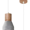 Sollux Pendelleuchte Beton Holz Ø 12 cm Skandinavisch E27< Hängelampen|Wohnzimmerlampen