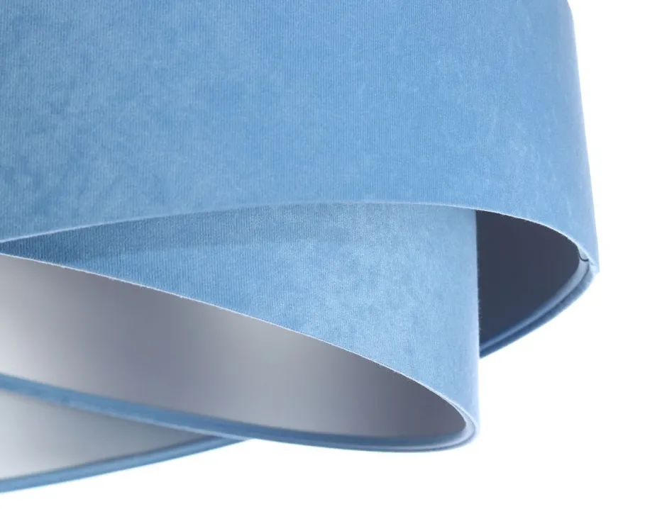 BPS Koncept Pendelleuchte Blau Silber E27 rund Ø 50 cm Velours Optik< Bürolampen|Schlafzimmer Lampen